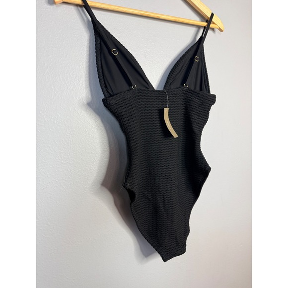 J.Crew Plunge crochet one-piece Black Size 6 NWT - Picture 8 of 11